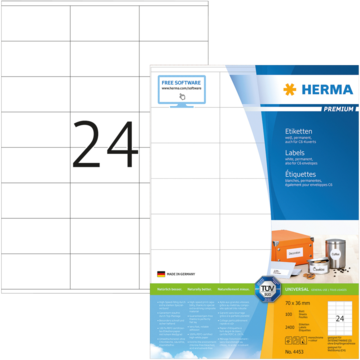 ETIKETT 70X36 HVIT HERMA