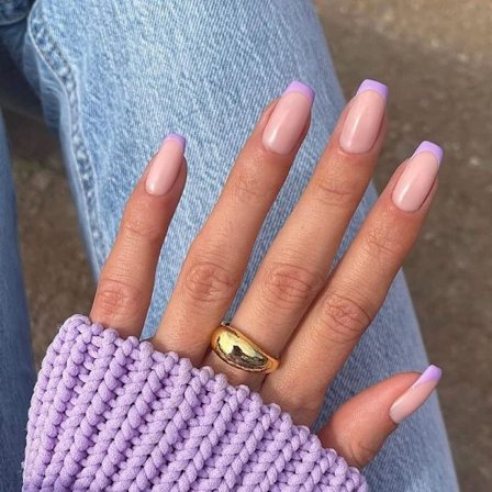 24 st fyrkantiga franska falska naglar glänsande medelstora längd plocka på naglar