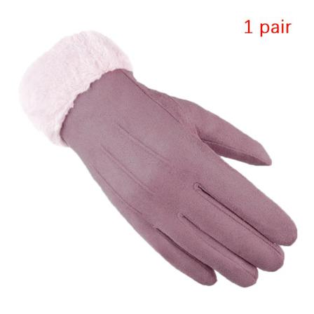 Mode Damhandskar Höst Vinter E Furry Warm Mitts Full Fing