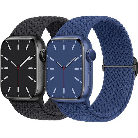 Flätat armband kompatibelt med Apple Watch 38 mm 40 mm 41 mm, elastiskt solo loop nylonarmband för Apple Watch Series 8/7/6/SE/5/4/3/2/1/SE