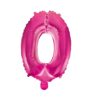 Folieballong siffra 0-9 rosa 41 cm Siffra 0 - Happy Birthday Dekoration - Kalaslagret.se