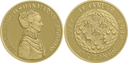 Danmark 2012 - Regeringsjubilæum - 20 kr.