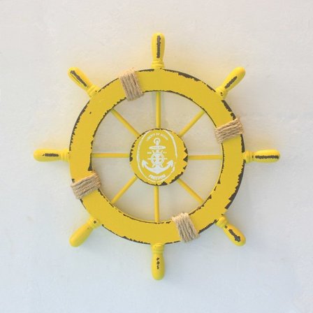 IC Puinen Laivan Ohjauspyörä, 28 cm Nautilainen Veneen Ohjauspyörä Ruorin Koriste, Puinen Laivan Ohjauspyörä Veneen Köydellä, Merellinen Seinäkoriste