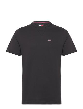 Tjm Slim Rib Detail Tee Tops T-Kortærmet Skjorte Black Tommy Jeans