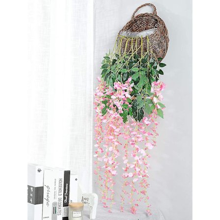 12 kpl Keinotekoisia Wisteria-köynnöksiä 110 cm Kolminkertainen Varsi Ratta Teko Wisteria Pitkä Silkki Kukka Seppele (violetti)