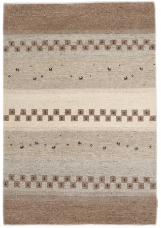 Noué À La Main Gabbeh Loribaft Tapis 122X178 De Laine Orange/Marron Petit