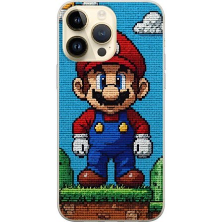 Kompatibelt Mobilskal till Apple Apple iPhone 15 Pro Max Super Mario affisch Nintendo retro spelkaraktär 8bit pixelkonst klassiskt spel hjälte mural