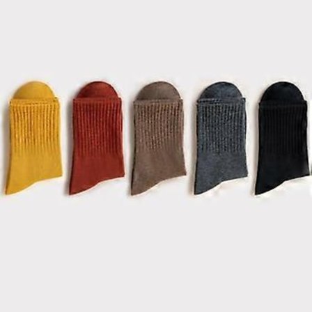 Sokker Dame strømper Efterår og vinter sportssokker Dame bomuldssokker Ren bomuld medium tube sokker Forår og efterår ren farve (Gurkemeje + Cam