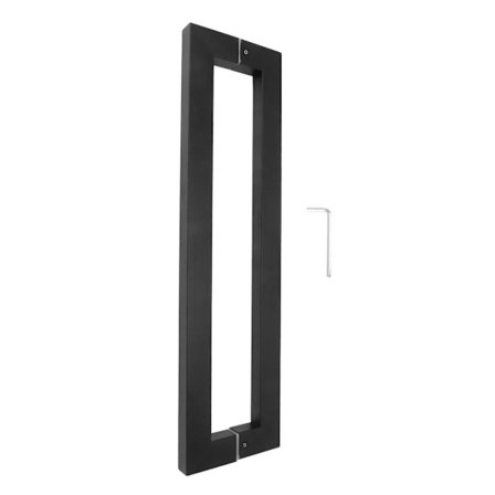 Dørhåndtak i rustfritt stål, firkantet rør, enkel bøyd rett vinkel, innrammet trykkhåndtak for treddører, aluminiumsdører, matt svart