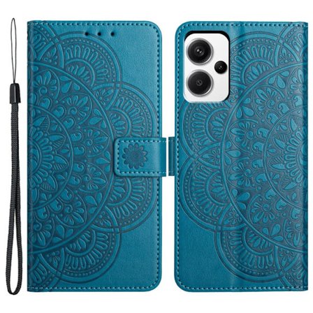 SKALO Xiaomi Redmi Note 13 Pro+ Mandala lompakkokotelo - Sininen