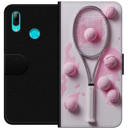 Kompatibel Tegnebogsetui til Huawei Huawei P smart 2019 Rosa glaskugler og tennisketsjer i et kreativt stillbillede med legende popfølelse og moderne