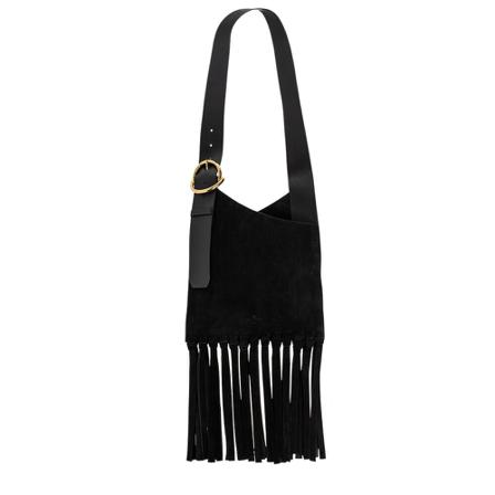 Etro, Suede shoulder bag Czarny, Kobieta, Rozmiar: ONE Size