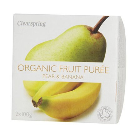 Clearspring Frugtpuré banan, pære Ø 200 g, Helse & Madvarer, Madvarer, Konserves