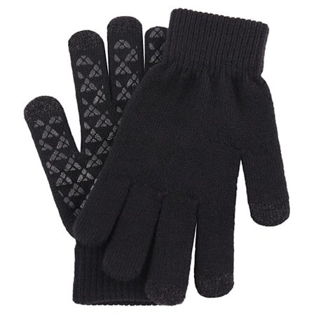 Strikkede termiske hansker, ull sklisikre berøringsskjermhansker