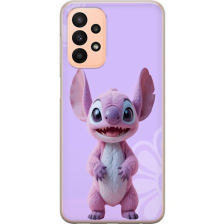 Kompatibelt Mobilskal till Samsung Samsung Galaxy A23 5G Pink Stitch kawaii motiv - söt rosa figur i tecknad stil med blommor, perfekt för fans av s