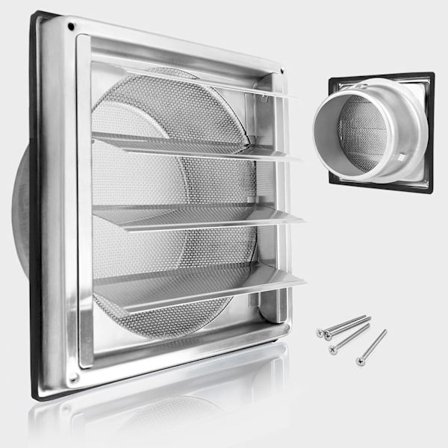 125 mm ventilationsrist, 304 rustfrit stål, kontraventil, vejrbestandig rist, ventilation i rustfrit stål, til HRV-kanal