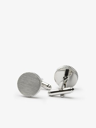 John Henric Men's Silver Cufflinks Round Size Onesize