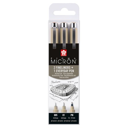 Pigma Micron Fineliner Set of 3 Thin
