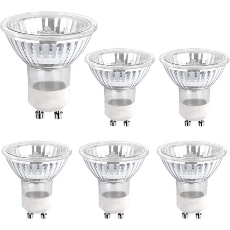 Halogenlampa GU10 35W 230V, 380lm Varmvit 2700K, Dimbar Halogenspotlight, för Skåpbelysning, Displaybelysning, 6-pack