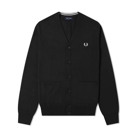 Fred Perry, Authentic Merino Cardigan Czarny, Mężczyzna, Rozmiar: L