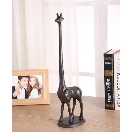 Støpejernssjiraffpapirholder - Stående papirhåndkleholder - Ru