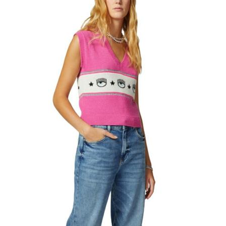 Chiara Ferragni Collection Sleeveless Strik Pink, Dame Slipover