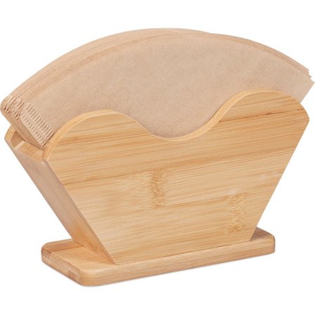kaffefilterholder, 10 x 18 x 6 cm, bambus, til størrelse 2 og 4, opretstående, bordplade