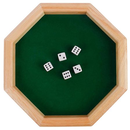 Morsomme åttekantede terninger i tre, tung naturlig trekant med base for bordspill