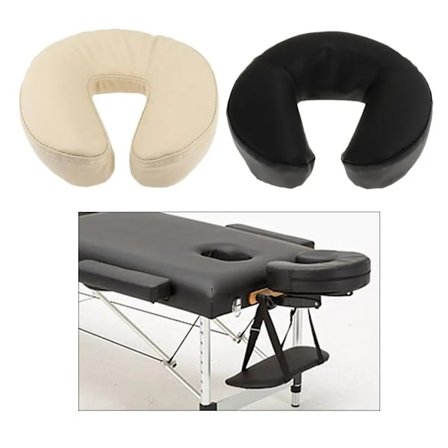 Massagebänk Kudde Ansikte Nedåt Nackstöd Svart + Beige