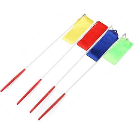 4 Pak 3,6m Farverige Gymnastikbånd Dansebånd Rhythmisk Gymnastik Ballet Streamers (farve: Multifarvet, Størrelse: One Size)