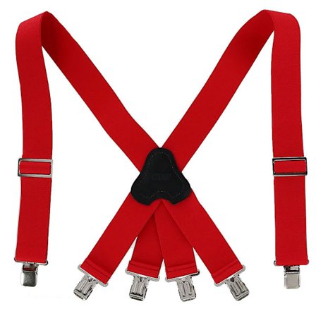 CTM Elastiske Seler med Klipsfester 2 Tommer Brannmann (Herr) [DB] Rød one size