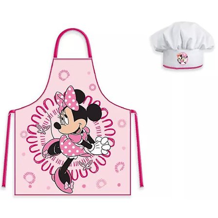 Disney Minnie Mouse forklæde med kokkehat 55cm
