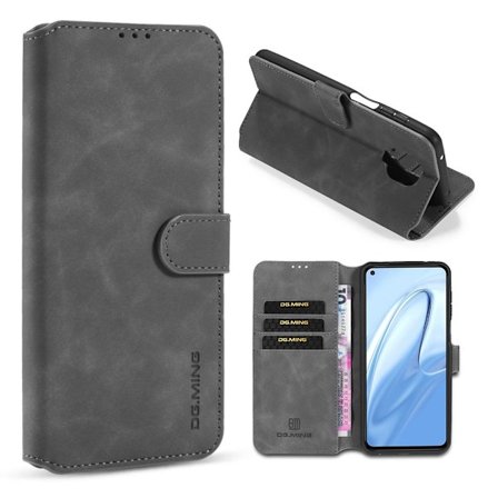 DG.MING Xiaomi Redmi Note 9 Pro / Note 9S / 9 Pro Max Retro Etui - Grå