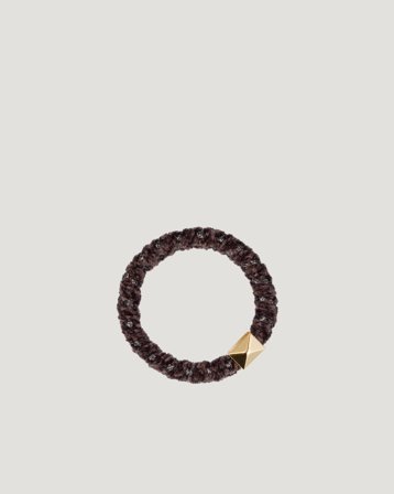 Dark Department Fluffy Fat Hair Tie W/Gold Braun Accessoires Mädchen - Kids Brand Store