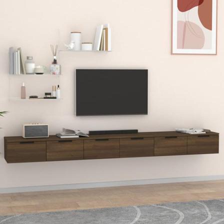 Vidaxl Väggskåp 2 St Brun Ek 102x30x20 Cm Konstruerat Trä Brun