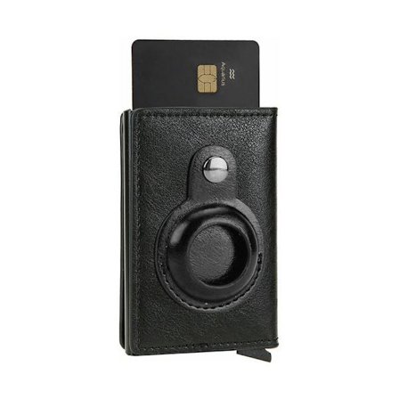 Annan förvaring smal och minimalistisk framficka med integrerad sida för AirTag, svart, medium, minimalistisk