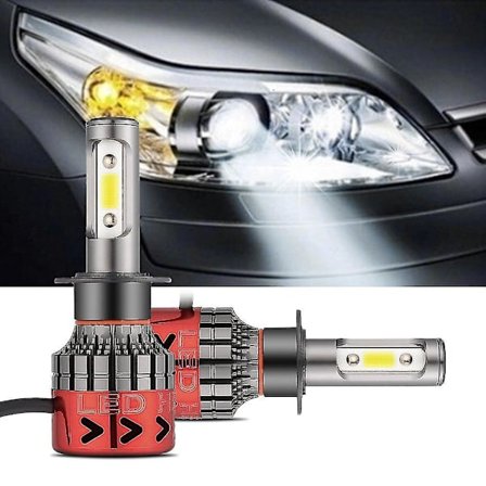 H7 Bil LED Hovedlys 12V 6000K 60W COB Chips Frontlys