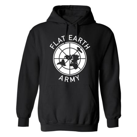 Flat Earth Army - Hoodie / Tröja - Herr Svart - S