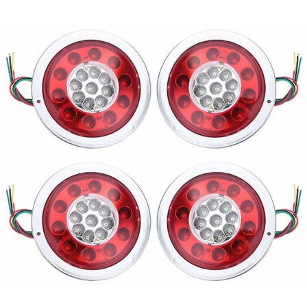 4-pack Runda 19 LED Baklyktor Stopplyktor Blinkers Trailer Lastbil Van