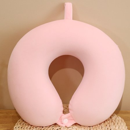 Rejsepude Nakkepude Memoryskum Rejsepuder Hovedstøtte Pude til Fly Tog Bil Kontor Rejse Vigtig Fly Puder (Pink)