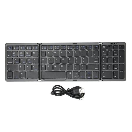 Bærbar Bluetooth-tastatur med numerisk tastatur, 81 taster, batteridrevet, type C-grensesnitt, lommestørrelse, Bluetooth-tastatur for PC
