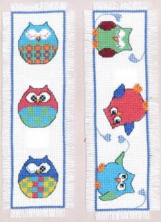 Stickpackung Lesezeichen Eulen 2-er Pack