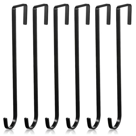5-pak metal lange kroge til dørkranse, pool kroge, julekranse, juledekoration kroge