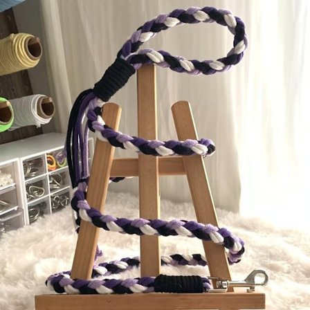 1 stk. håndvævet hundesnor egnet til kæledyrshunde - robust, holdbar udendørs snor med unik geometrisk vævning, 1,4 meter lang snor (4 fod) til [D]