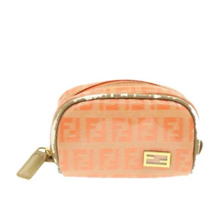 Fendi Vintage, Pre-owned Coated canvas pouches Oranje, Dames, Maat:ONE Size