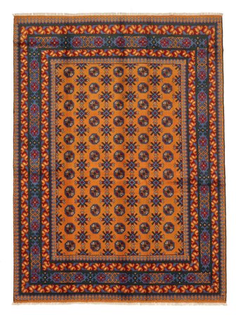 Medallion Afghan Fine Tappeto 174X235 Lana