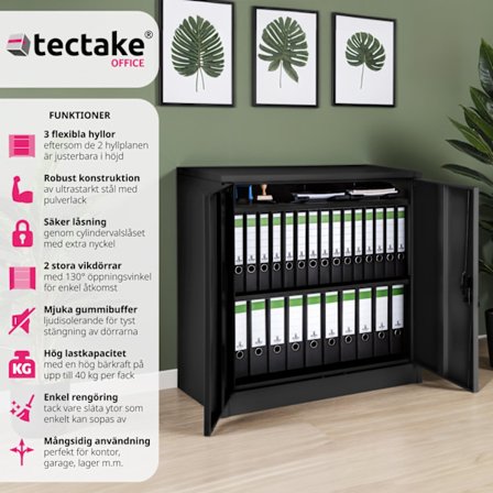 Skåp med lås och 3 fack, arkiv- och dokumentskåp