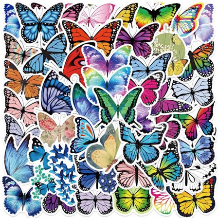 Sommerfugle Klistermærker Pakke - Farverige Vandtætte Klistermærker Til Forskellige Anvendelser