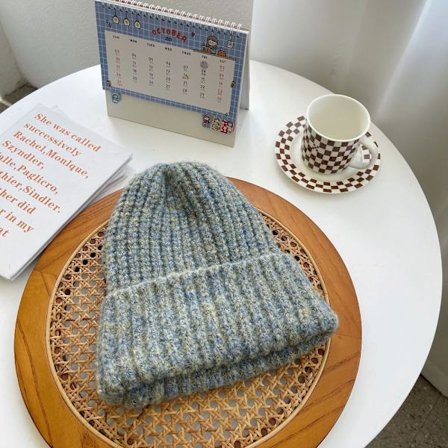 Strikkeluer Dame Warm Lue LYS GRÅ