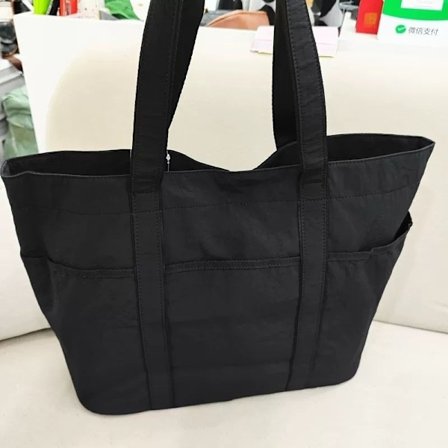 Stor Tote Taske til Kvinder med Lynlås og Laptop Rum Canvas Skuldertaske til Arbejde Ferie og Rejse